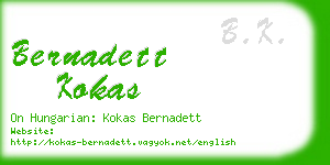 bernadett kokas business card